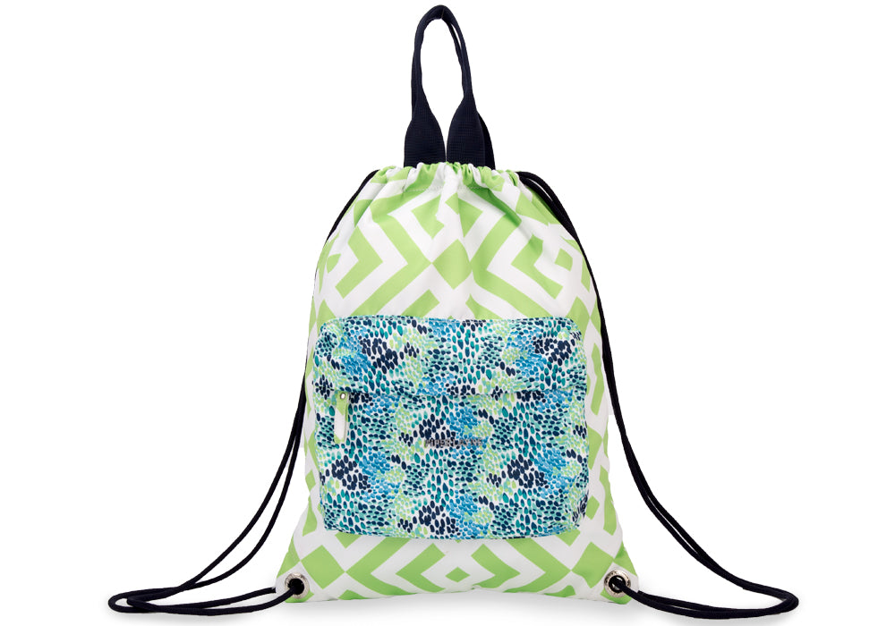 Brooke Green Drawstring Backpack