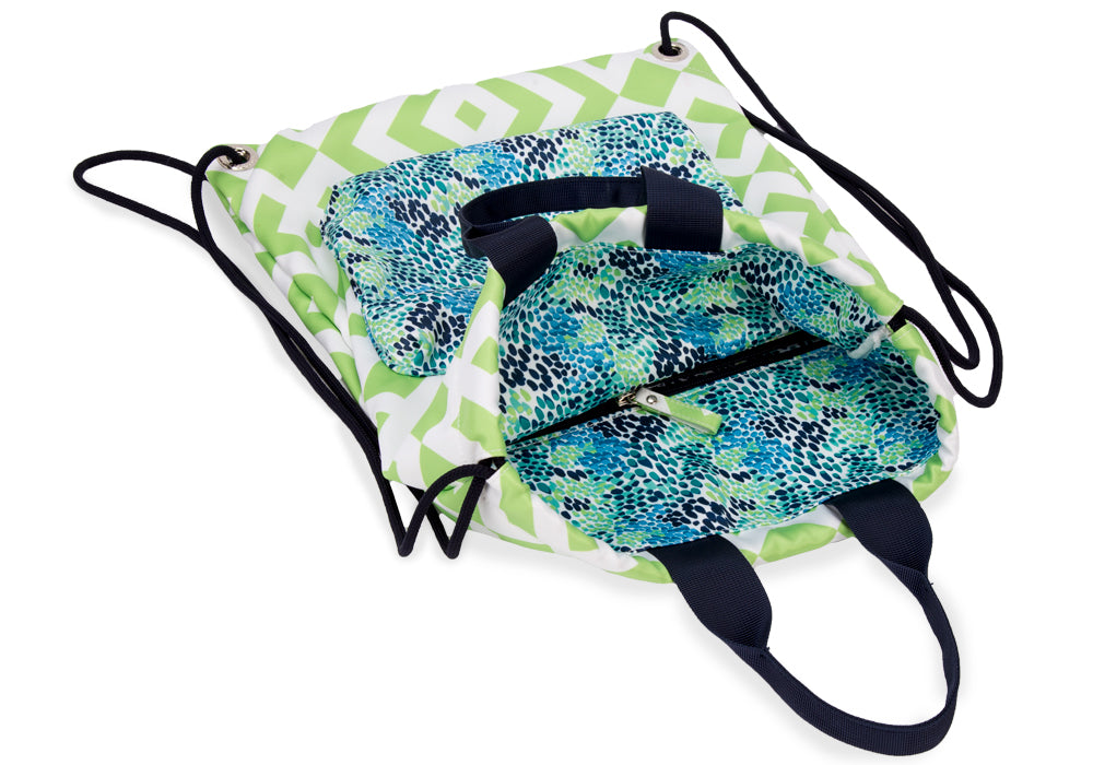 Brooke Green Drawstring Backpack