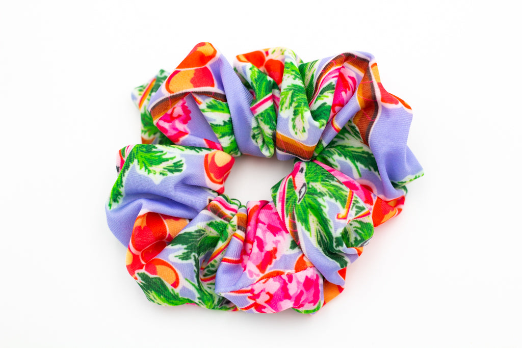 Salt & Palms Jumbo Hair Scrunchie - Flamingos
