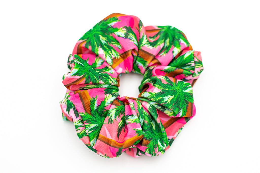 Salt & Palms Jumbo Hair Scrunchie - Sunset (Palm Trees)