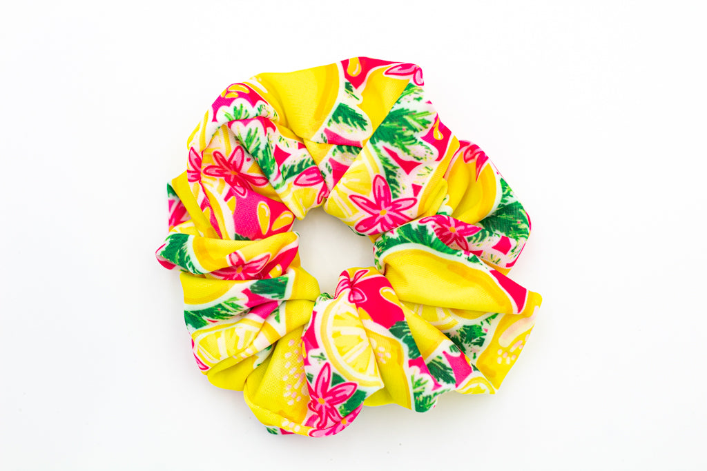 Salt & Palms Jumbo Hair Scrunchie - Lemons
